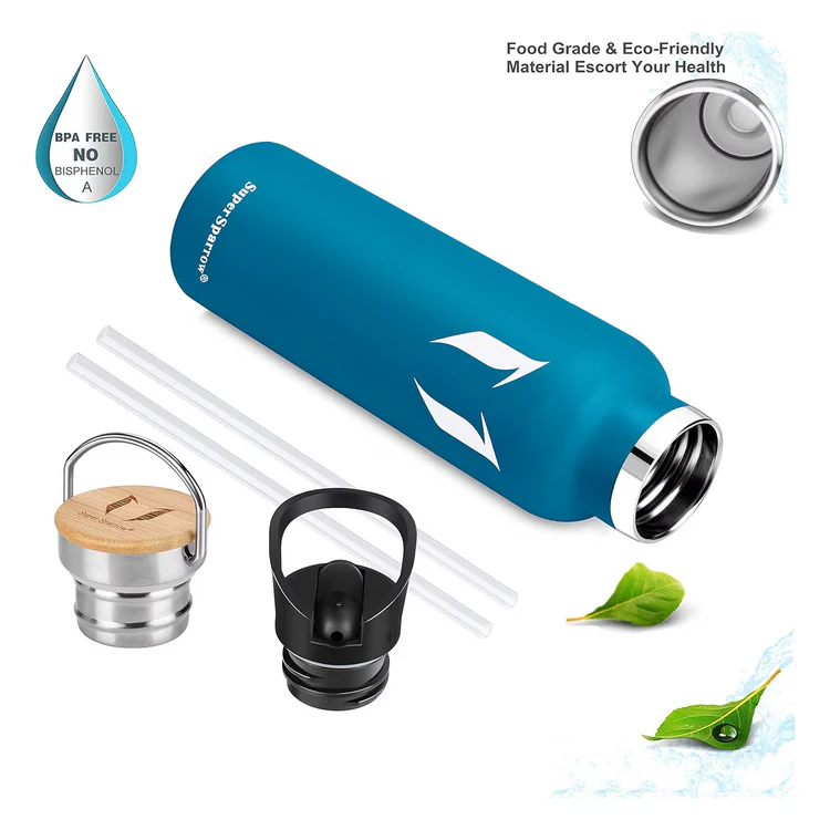 Super Sparrow 750ml of 1000 ml Dubbelwandige RVS Waterfles - Inclusief Sportdop & Karabijnhaak - BPA-Vrij - Isolerend Ontwerp voor Warme & Koude Dranken - Afbeelding 9