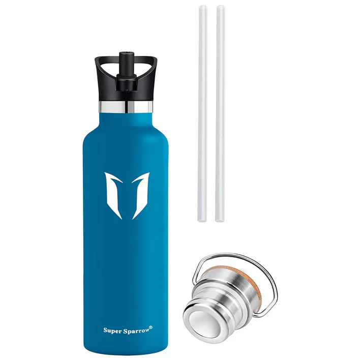 Super Sparrow 750ml of 1000 ml Dubbelwandige RVS Waterfles - Inclusief Sportdop & Karabijnhaak - BPA-Vrij - Isolerend Ontwerp voor Warme & Koude Dranken - Afbeelding 7