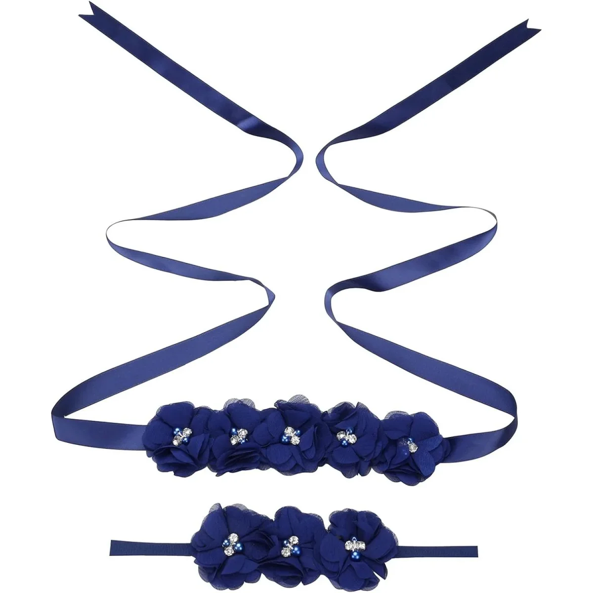 Bloemen Diadeem Set voor Vrouwen en Meisjes - Perfect voor Bruiloften, Babydouches en Feestfoto's - Kleurrijke Hoofdbandjes met Sierlijke Sjerpen - Unieke Accessoires voor Speciale Gelegenheden - Hoogwaardige Kwaliteit en Duurzaamheid - Afbeelding 3