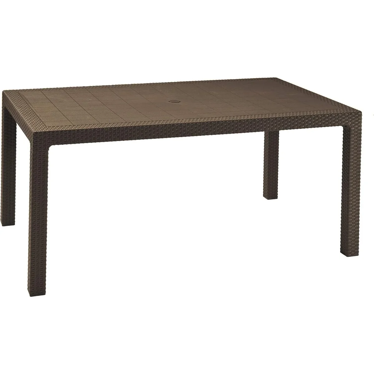 Keter Melody Tuintafel Rechthoekig – Kunststof Eettafel voor Buiten – Rattanlook – Onderhoudsarm & Weerbestendig – 160x94x74,5 cm – 6-Persoons – Bruin – Outdoor Loungen & Dineren - Afbeelding 2